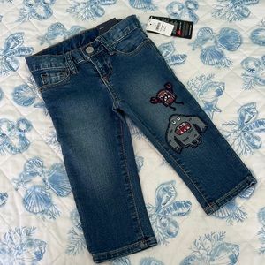 Baby Gap Denim High Stretch Skin Jeans with Adjustable Waist Size 12-18 Months